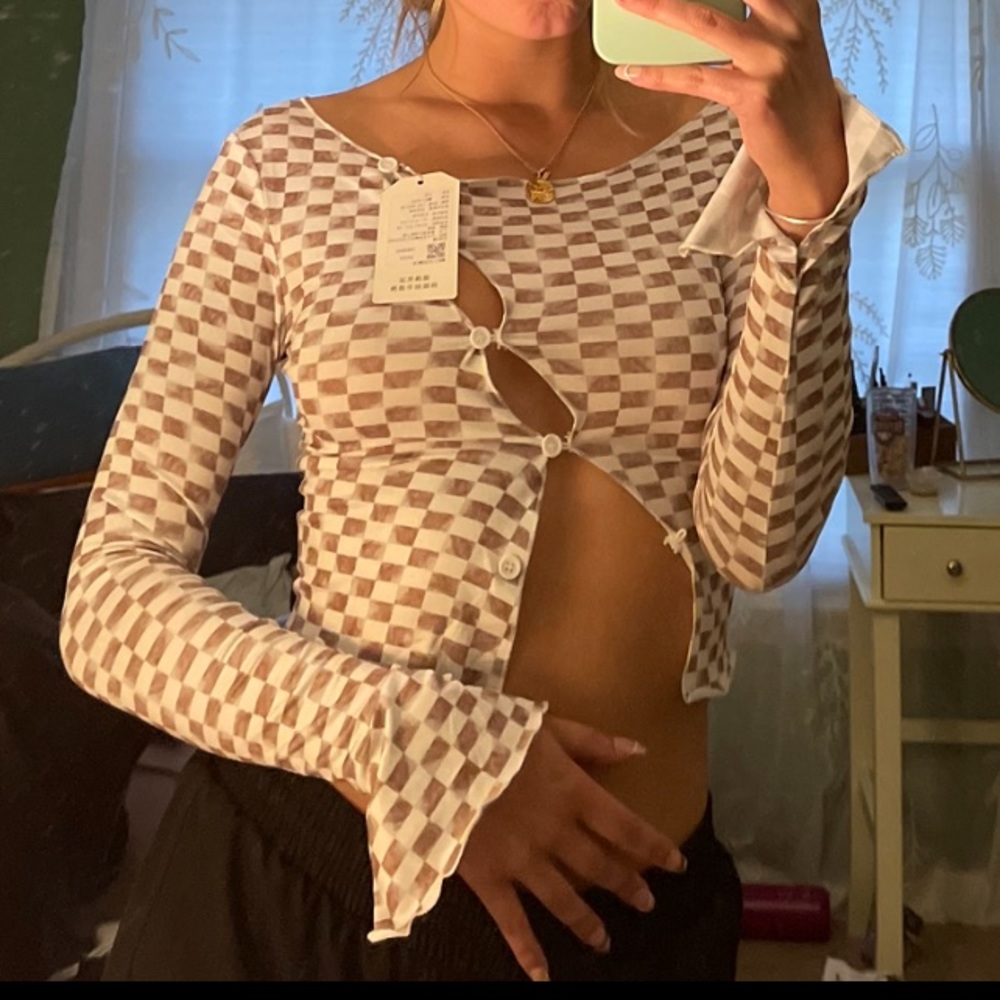 Checkered long sleeve shirt